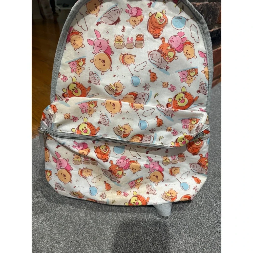 Disney Store Winnie the Pooh Tigger Piglet Eeyore All Over Print Backpack White